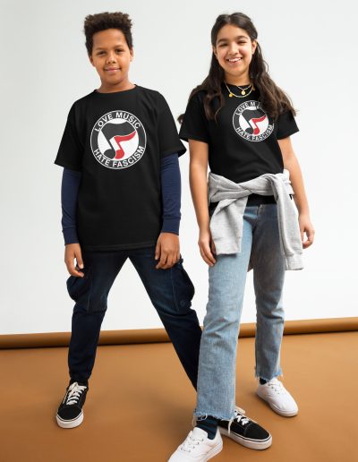 Love Music Hate Fascism Kids T-shirt