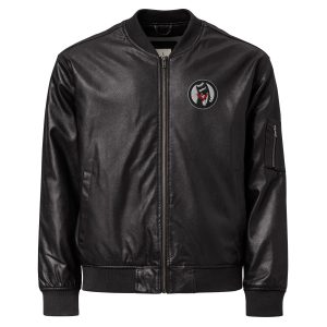 Anti-Racist Action Faux Leather Bomber Jacket