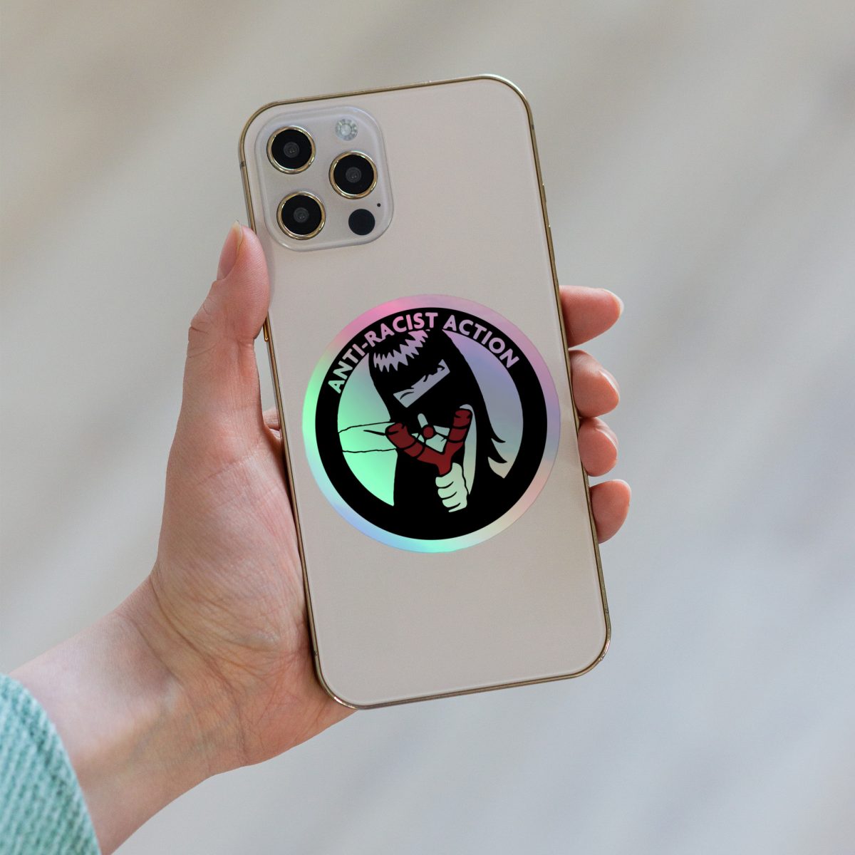 Anti-Racist Action Holographic Stickers