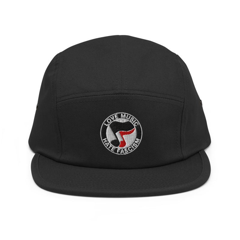 Love Music Hate Fascism Skate Camper 5 Panel Cap