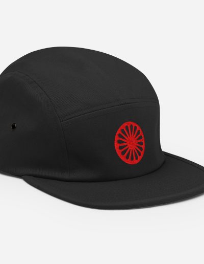 Red Romani Wheel Skate Camper 5 Panel Cap