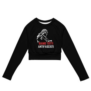 Siamo Tutti Antifascisti Recycled Long-sleeve Crop Top