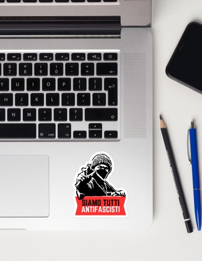 Siamo Tutti Antifascisti (Red Banner) Bubble-free Stickers