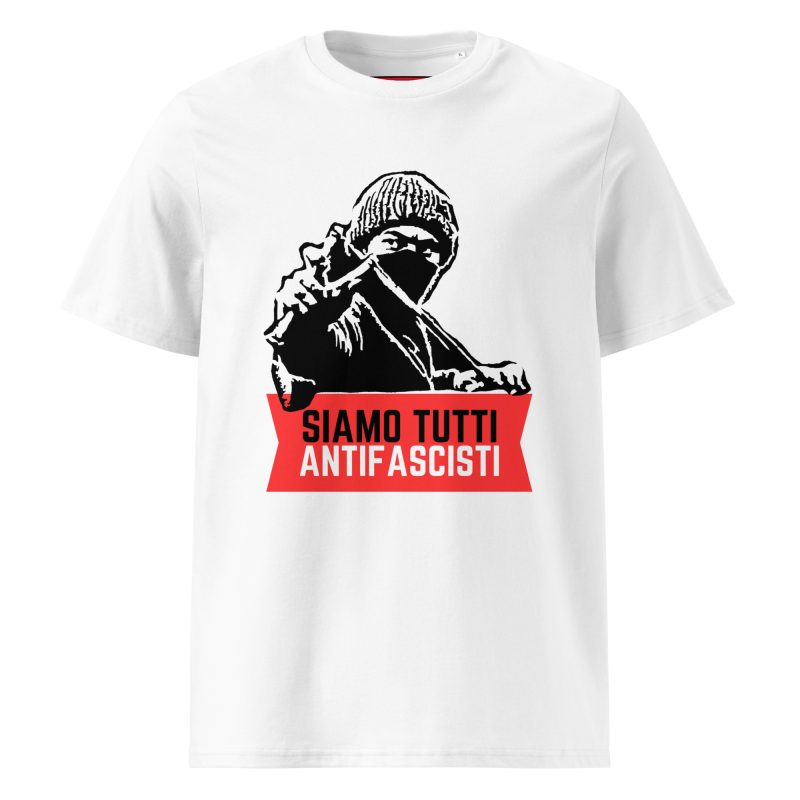 Siamo Tutti Antifascisti (Red Banner) Unisex Organic Cotton T-shirt