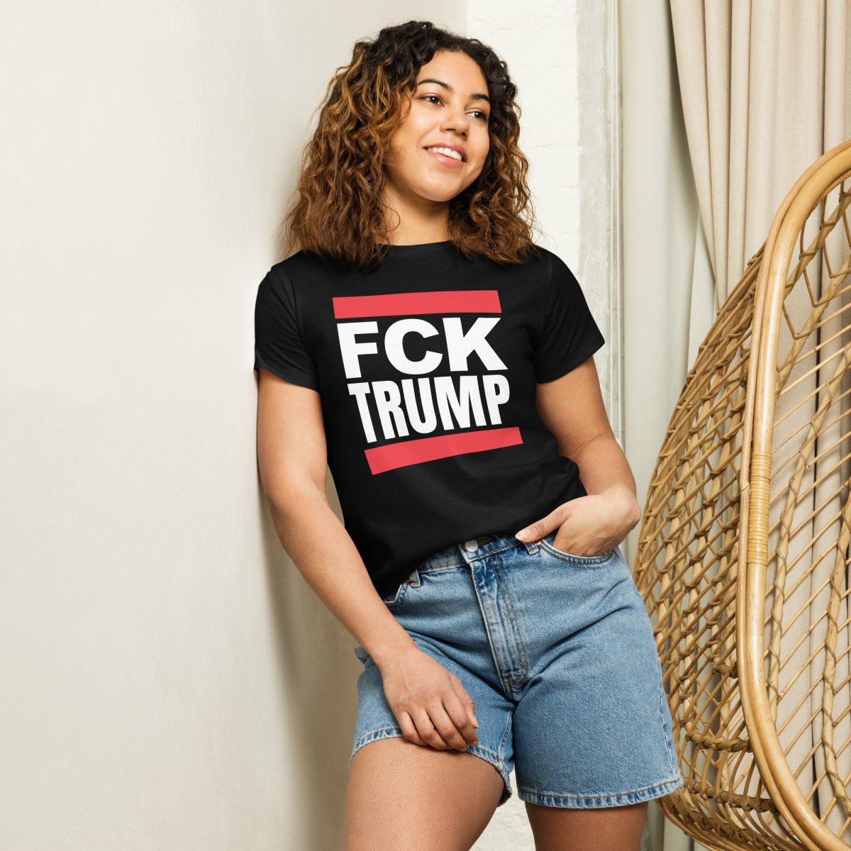 FCK TRUMP Women’s High-waisted T-shirt