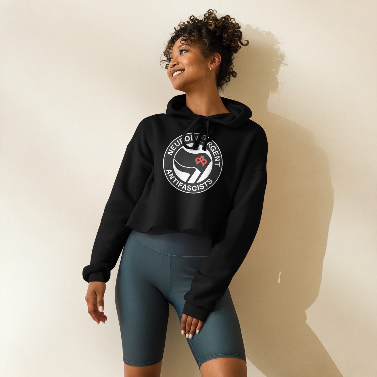 Neurodivergent Antifascists Crop Hoodie