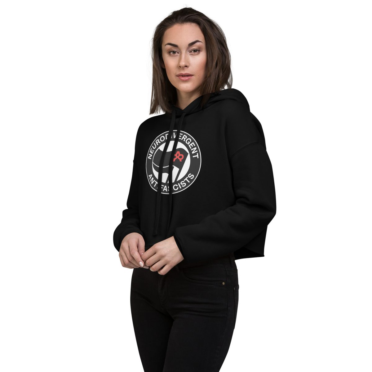 Neurodivergent Antifascists Crop Hoodie