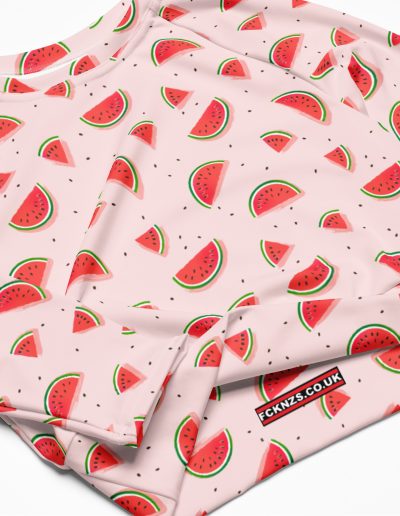 Watermelon Recycled Long-sleeve Crop Top