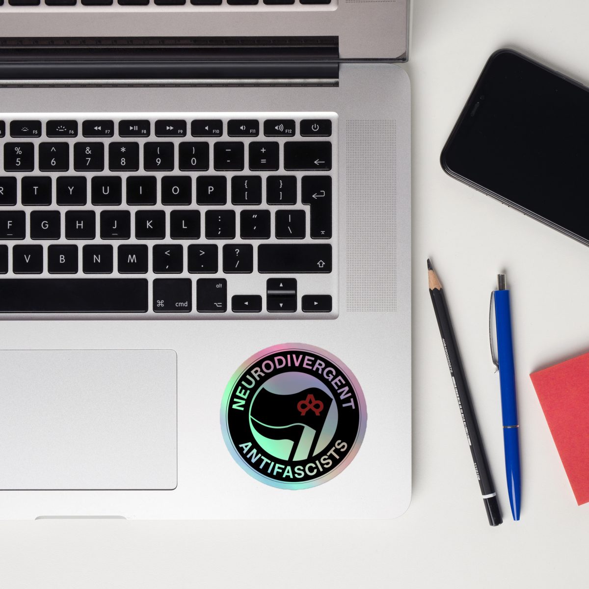 Neurodivergent Antifascists Holographic Stickers
