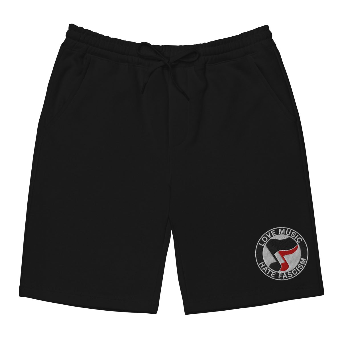 Love Music Hate Fascism Men’s Fleece Shorts