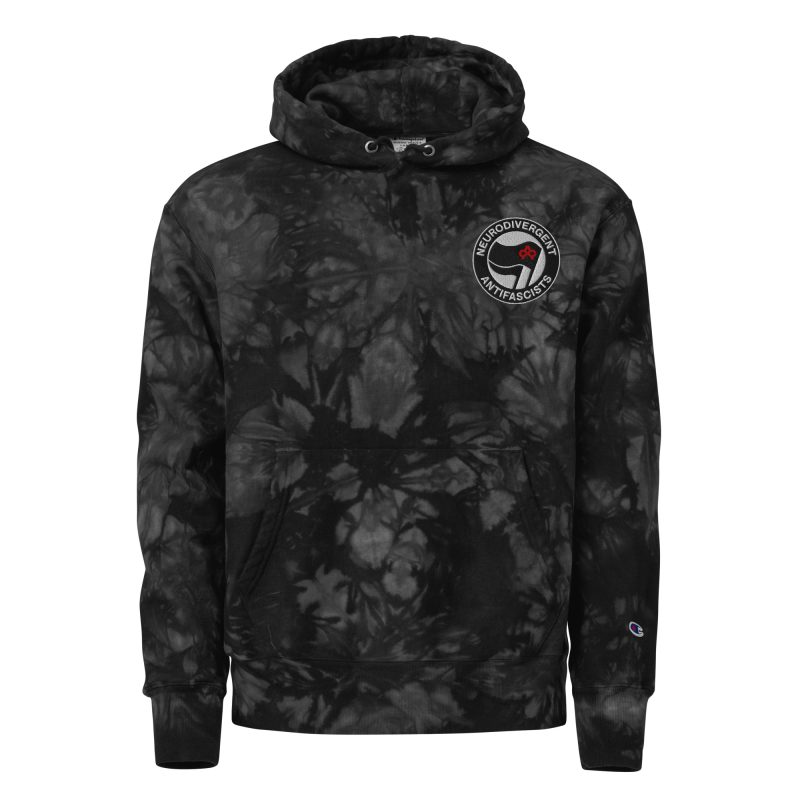 Neurodivergent Antifascists Unisex Champion Tie-dye Hoodie