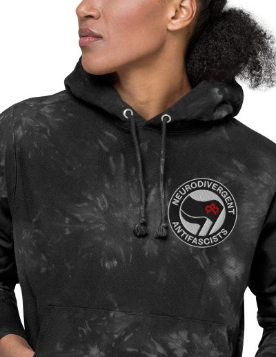Neurodivergent Antifascists Unisex Champion Tie-dye Hoodie