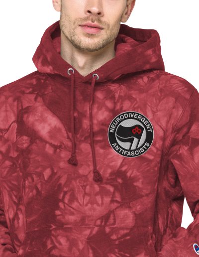 Neurodivergent Antifascists Unisex Champion Tie-dye Hoodie