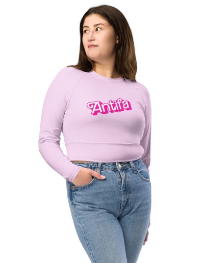 Antifa Barbie Recycled Long-sleeve Crop Top