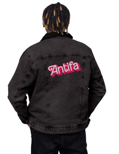 Antifa Barbie Denim Sherpa Jacket