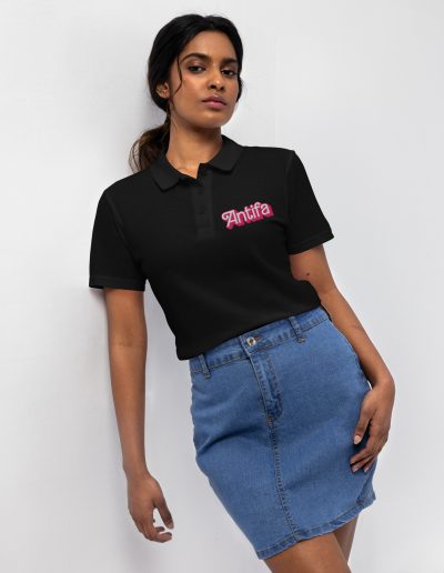 Antifa Barbie Women’s Pique Polo Shirt