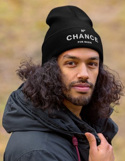No Chance for Nazis Cuffed Beanie