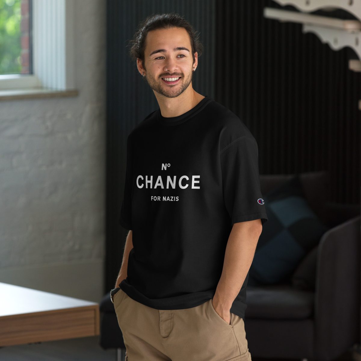 No Chance for Nazis Men's Champion T-Shirt
