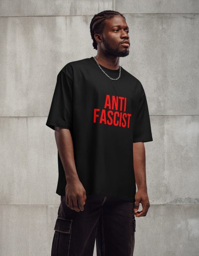 Antifascist Red Oversized T-shirt