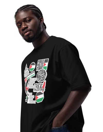 Free Palestine Stickers Oversized T-shirt