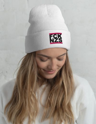 FCK NZS Pink Cuffed Beanie