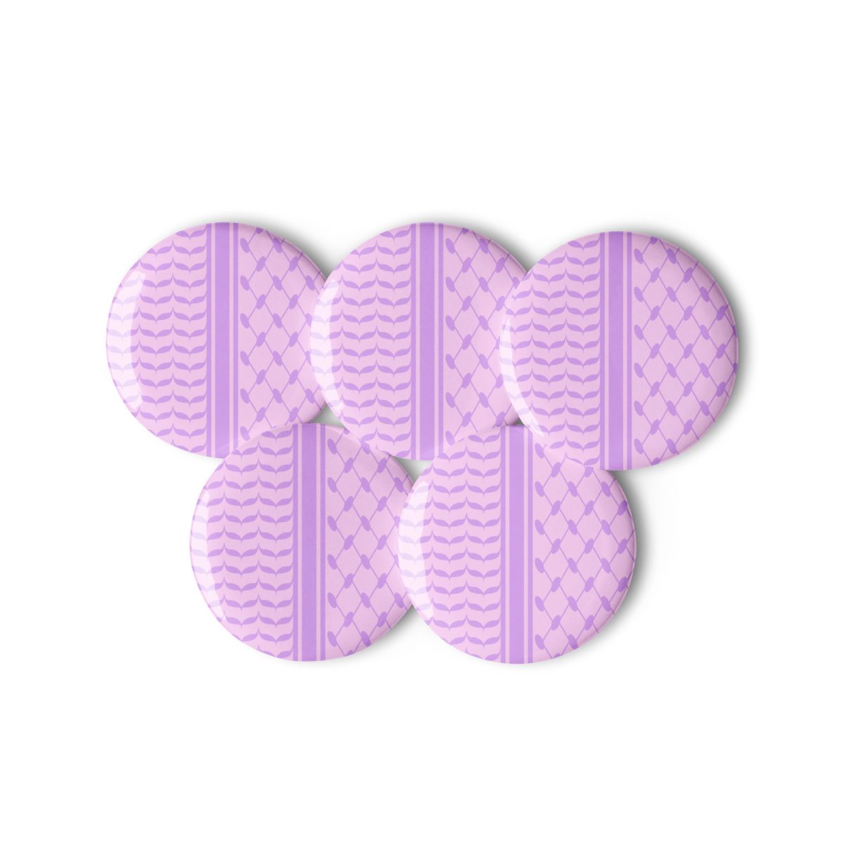 Lilac Kufiya (Keffiyeh) Set of Pin Buttons