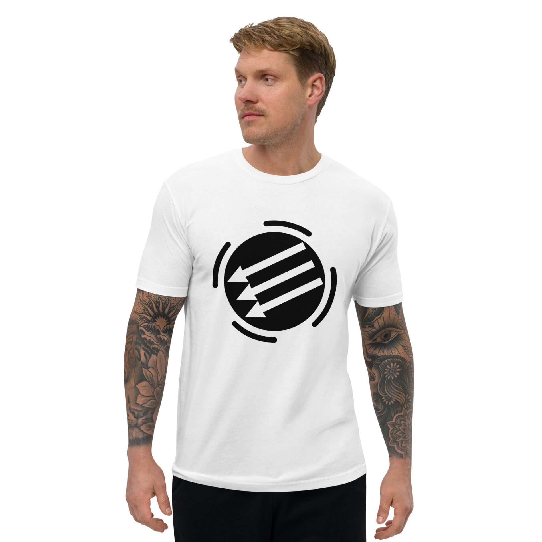 Three Arrows Men's Fitted T-Shirt | Antifa Merch Shop
