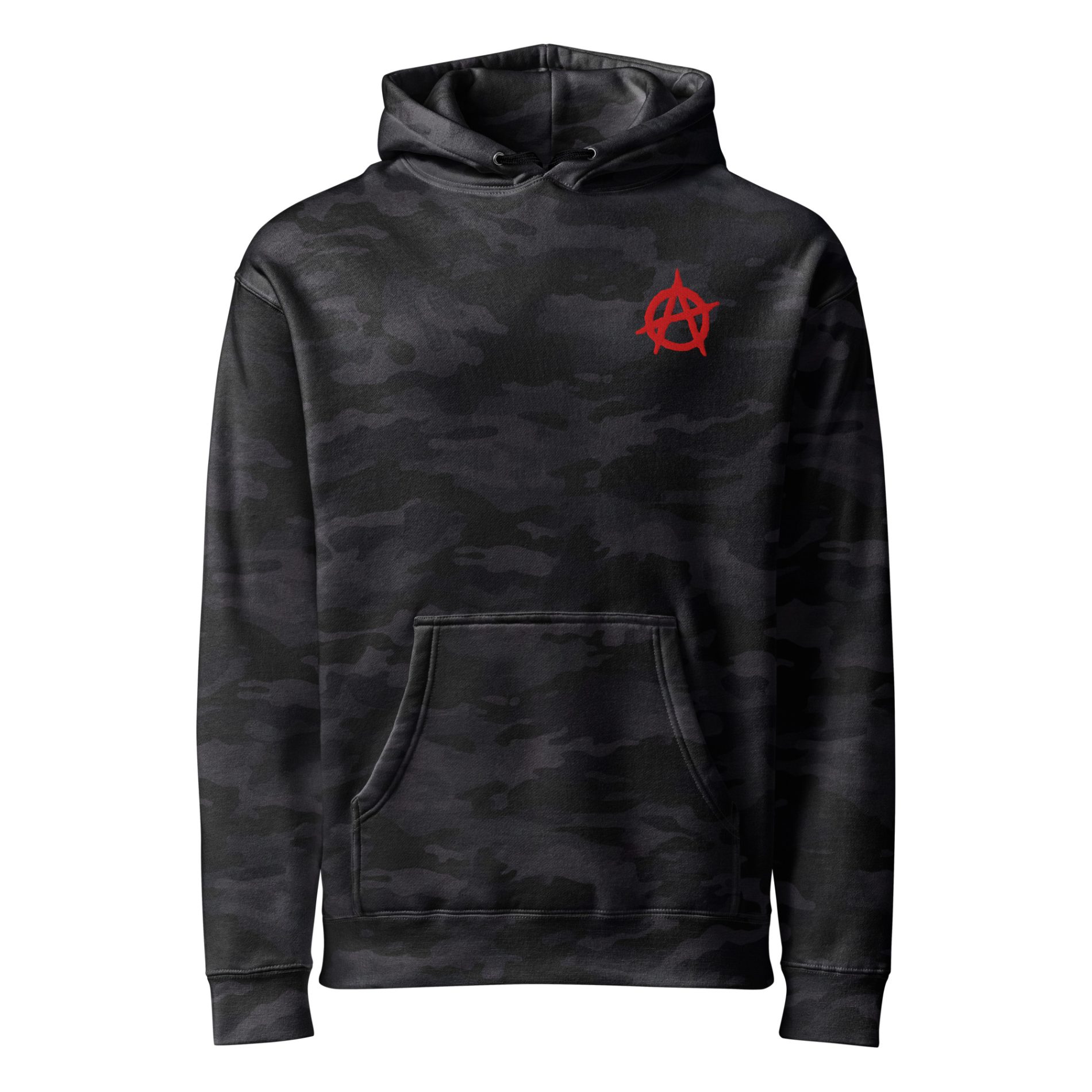 Anarchy Unisex Camo Hoodie | Antifa Merch Shop
